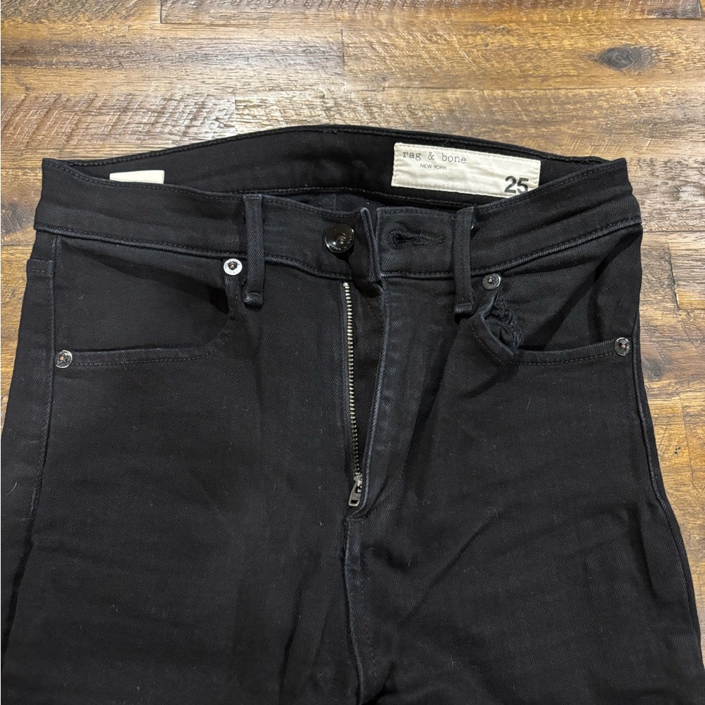 rag & bone black super high-rise flare jeans